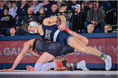 Sophomore Levi Haines, ranked No. 1 at 157, faced off against Zack Rotkvich