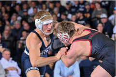 True freshman Josh Barr made his Penn State and Rec Hall dual debut against IU’s Roman Rogotzke