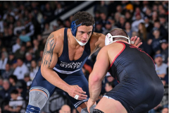 Senior Greg Kerkvliet, ranked No. 1 at 285, took on Nick Willham