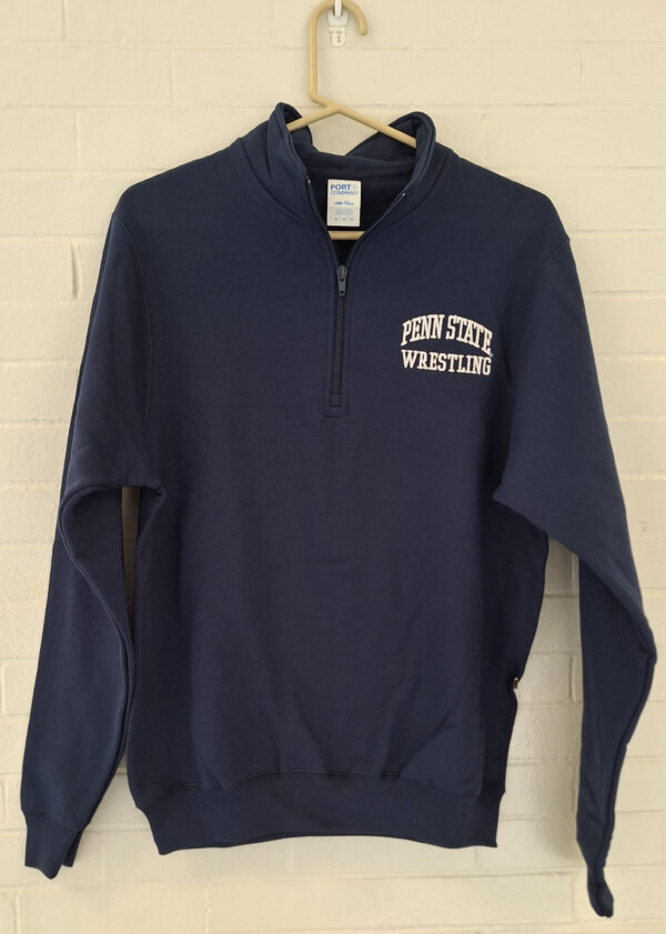 1/4 zip navy pullover sweatshirt