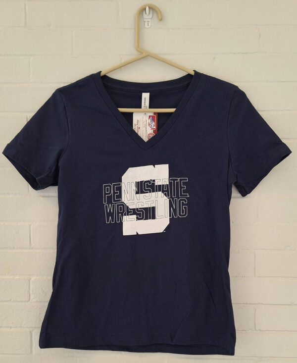 Ladies v-neck navy t-shirt